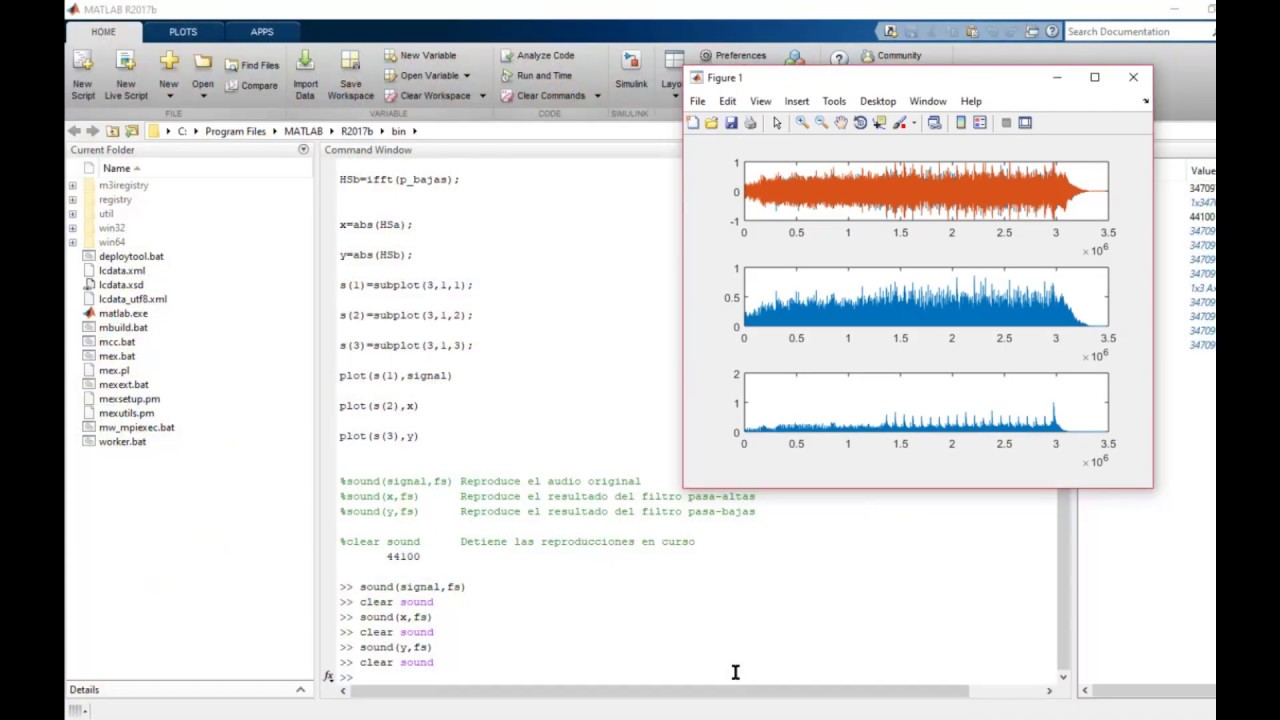 Matlab Fft Audio File Example modificación de audio con matlab (FFT) - YouTube
