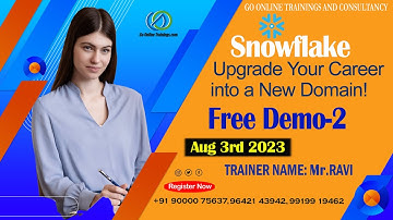 02 Snowflake Demo Part2 - Aug 3rd 2023 | Bhaskar Jogi | Go Online Trainings | 90000 75637
