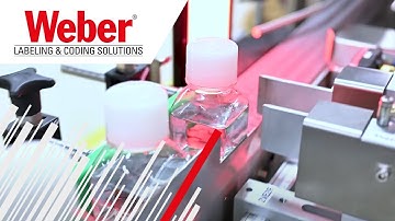 Geset 700 labelling system for round and square medicine vials | Weber Marking Systems