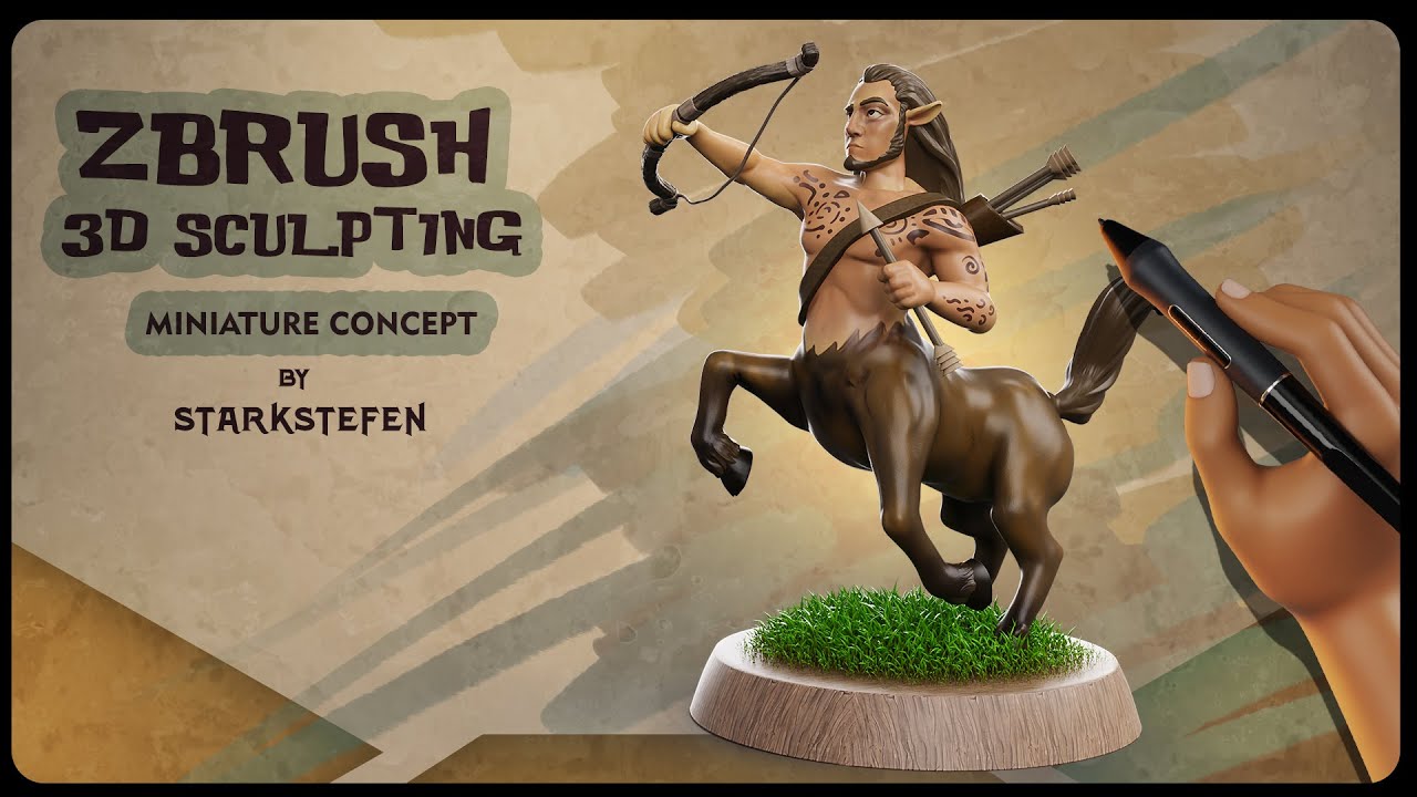 Zbrush 3D sculpting Miniatures for 3D printing by starkstefen - YouTube