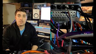 How to wire pre amps and compressors to your audio interface using patch bays. Wiring explained!