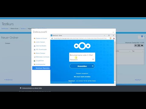 Moodle - Dateien aus der eigenen Nextcloud einbinden