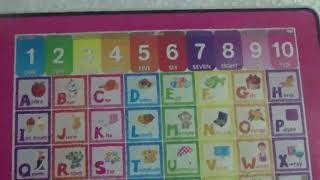 Kids Enjoying Playing Learning Abcd Letter Rhyme Song Through Abcd Tablet