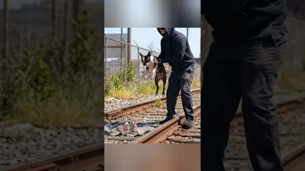 Brave Golden Dog Saved a Trapped Family on Railroad Tracks 😭🐕🚆
