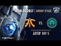 Fnatic vs immortals  world championship 2017  group stage  day 5  league of legends