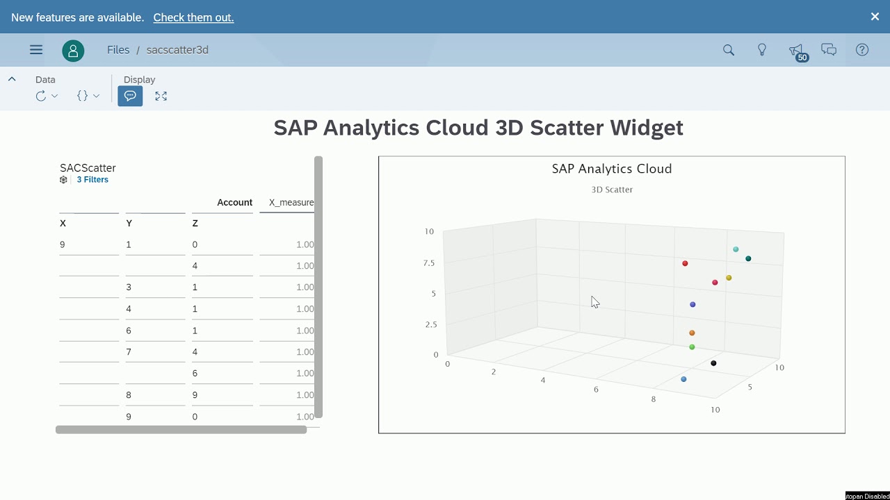 SAP Analytics Cloud 3D Scatter Chart Custom Widget - YouTube