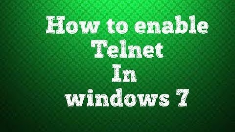 How to enable telnet server in windows 7