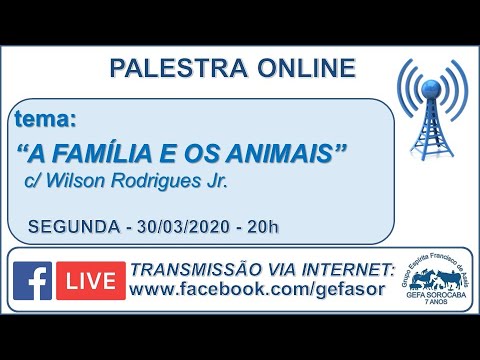 Assista: Palestra online - c/ WILSON RODRIGUES JR (30/03/2020)