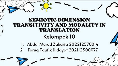 Group 10: Transitivity in Translation and Modality in Translation.