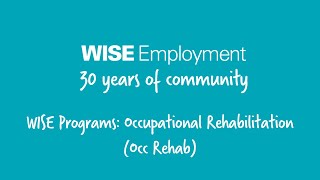 WISE Programs: Occupational Rehabilitation (Occ Rehab)
