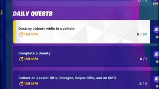 Destroy objects while in a vehicle Daily Challenge Quest Fortnite Battle Royale Chapter 3 Season 2