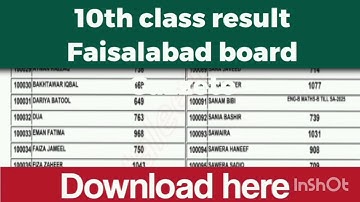 10th class result Gazette 2025 Fsd board 10th class result check by name without Roll number