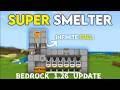 Easiest AUTO SUPER SMELTER (Infinite Fuel) in 1.21 Minecraft Bedrock!