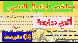 ملخص الإتصال العصبي السنة الرابعة متوسط