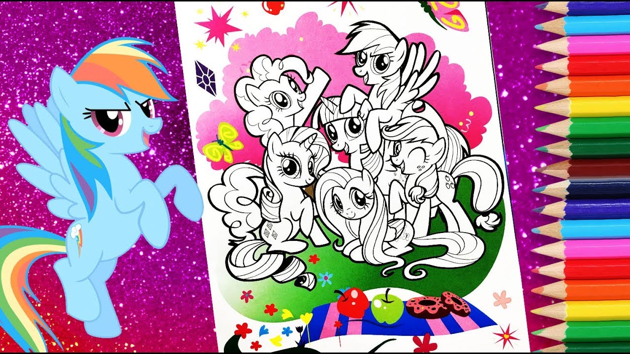 MLP colouring activity book - My little pony coloring for kids - YouTube