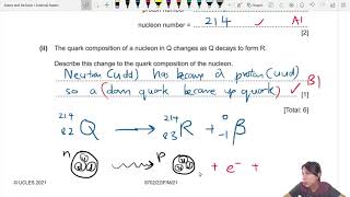 FM21 P22 Q7 Scattering Experiment and Beta Decay | Feb/March 2021 | Cambridge A Level 9702 Physics