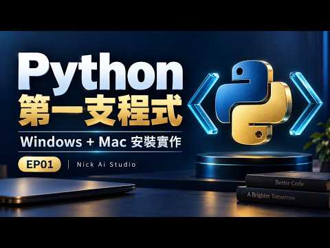 Python 第一支程式｜Windows＋Mac 下載安裝、VS Code 與錯誤排除｜零基礎 EP01