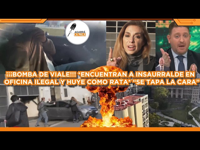 ENCUENTRAN A INSAURRALDE EN OFICINA ILEGAL Y HUYE COMO RATA: "SE TAPA LA CARA, ESTO ES UNA BOMBA"