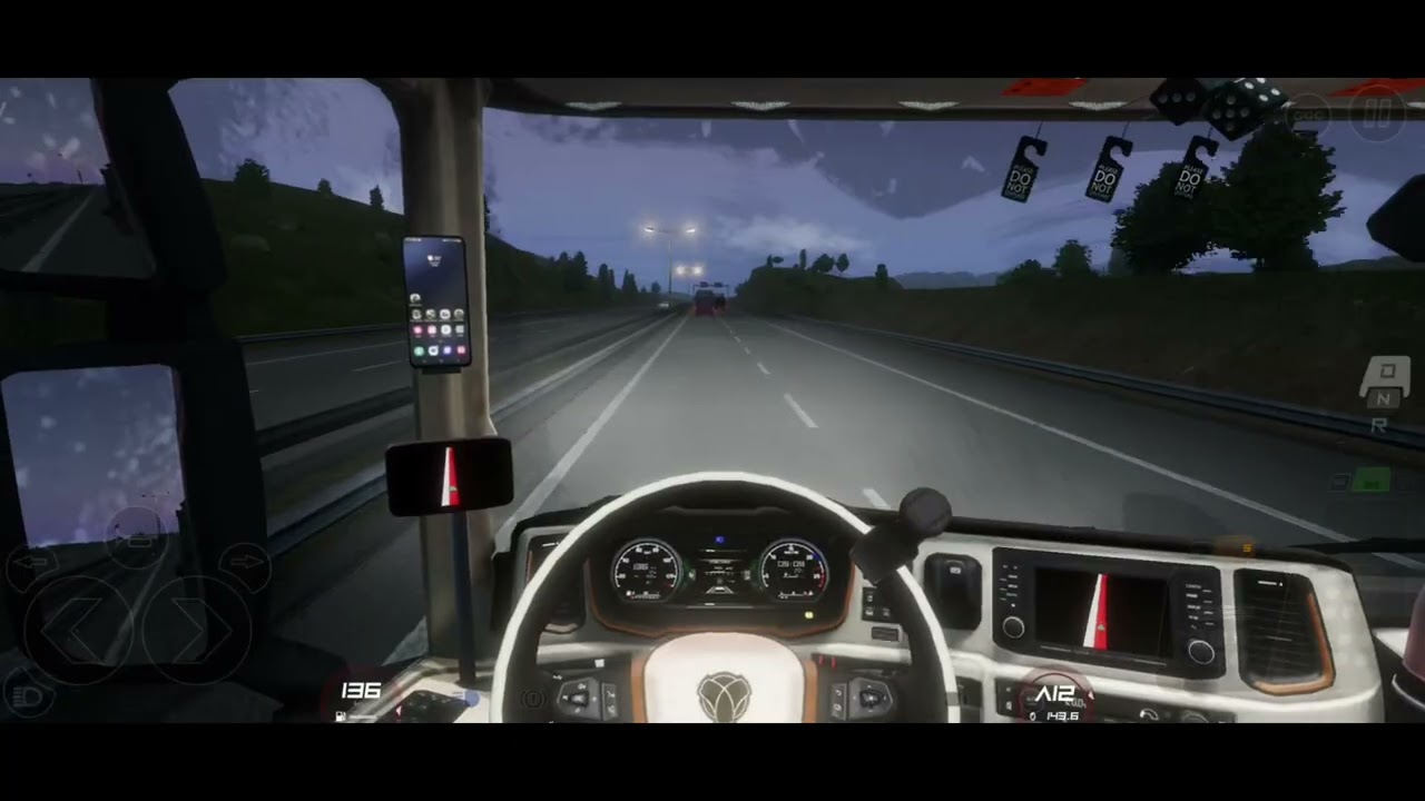 Relaxing night drive.  / Driving through dark night / Truckers of Europe 3 