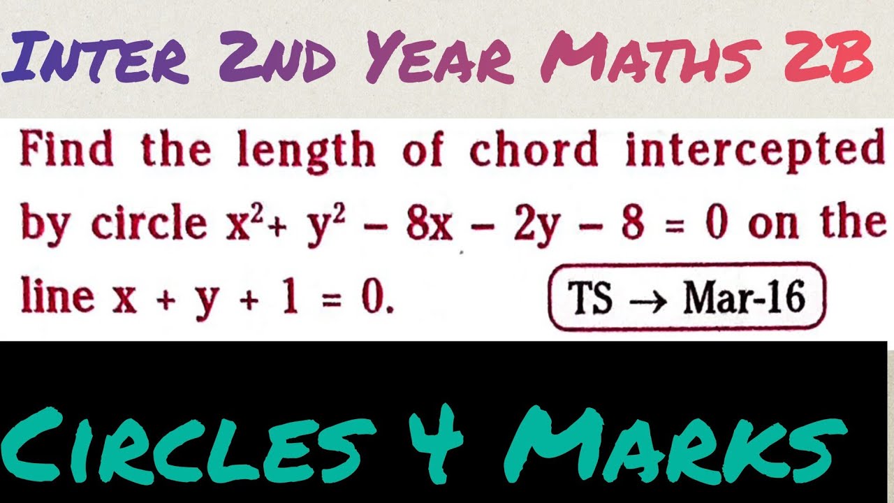length of the chord intercepted by the circle||2nd Year Maths 2B@maths ...