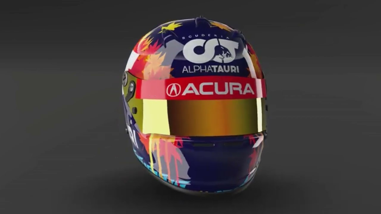 Casco de Yuki Tsonoda Canada 2022