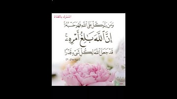 سورة الطلاق *(ومن يتوكل على الله فهو حسبه…)*