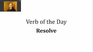 Verb of the Day - Resolve