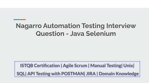 Nagarro Automation Testing Interview Question java selenium