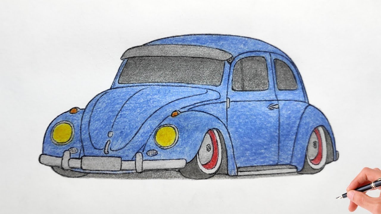 Learn How to Draw Volkswagen Beetle Cars Step by Step  Drawing Tutorials