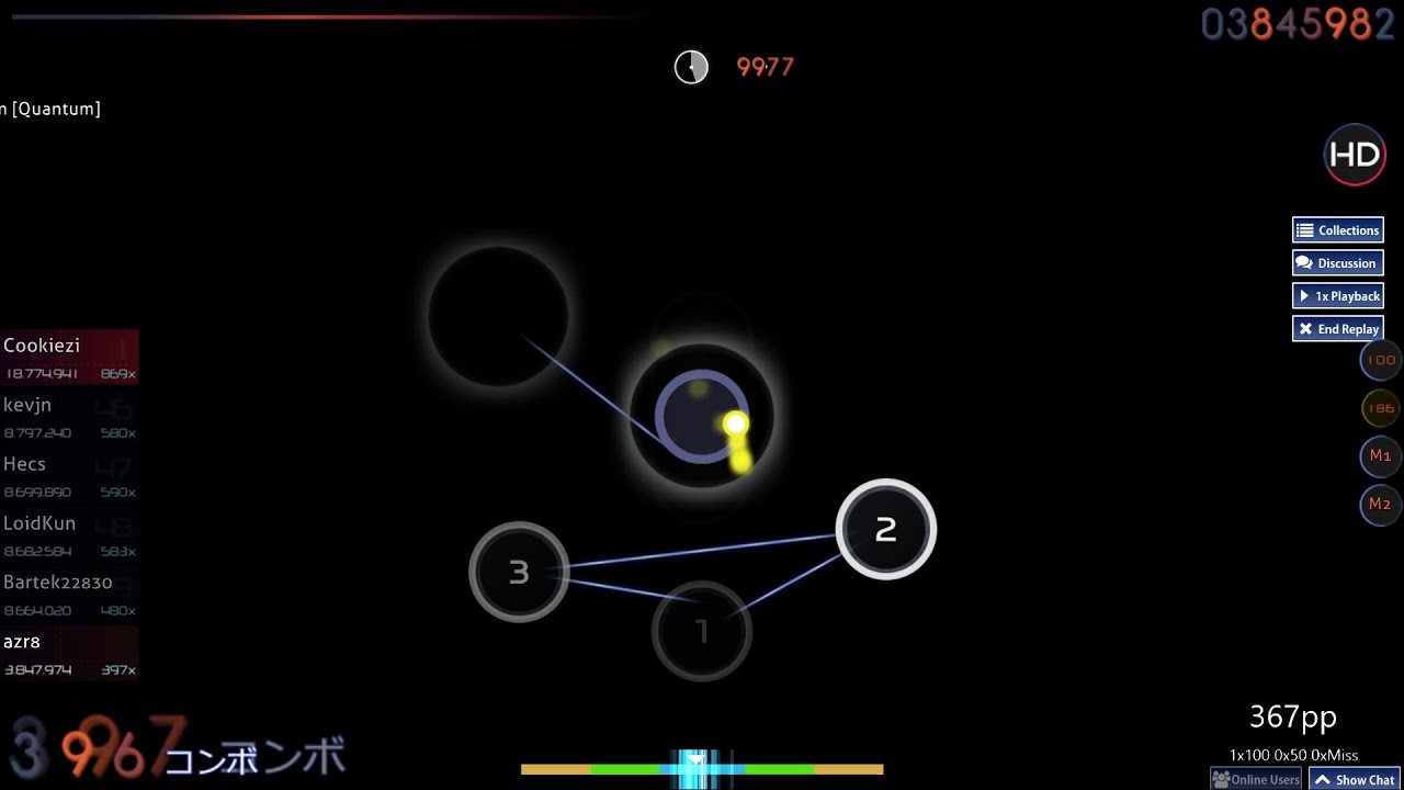 osu! | azr8 | Kuroneko Dungeon - Ryoushi no Umi no Lindwurm [Quantum] +HD 99.80 2x100 FC #1 466pp