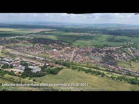 Letecká dokumentace škod po tornádu na Moravě z 24. 6. 2021