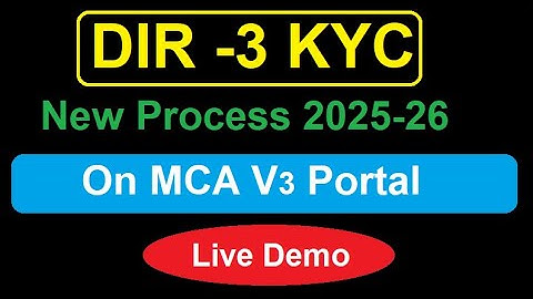 DIR 3 KYC filing | DIR 3 KYC in V3 Portal | Director KYC in V3 Portal | DIR 3 KYC 2024-25 filling V3