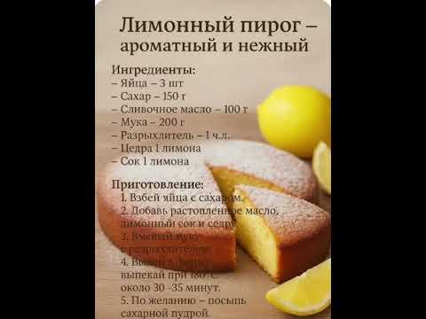 #пирог#лимоныйпирог#выпечкакчаю#рецепт #еда #домашняяеда #простоивкусно