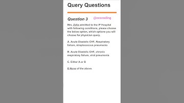 Query Questions || CCS medical coding questions no 3 #ccs #exam #medical #education #science #cpc