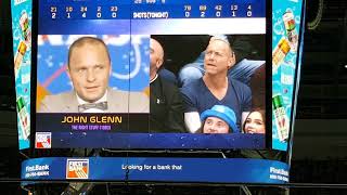 astronauts lookalikes on jumbotron at St. Louis Blues game