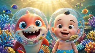 Little Shark Blowing Bubbles 🦈🫧 | Nursery Rhyme &amp; Baby Song for Kids | Funny Baby Shark Bubble Party