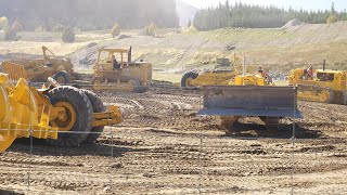 Vintage Cable Operated Caterpillar Earthmovers Working