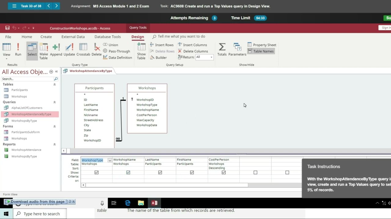 MS Access Module 1 and Module 2 Exam |Access Module 1 SAM Project A |Access Module 2 SAM |Access 365