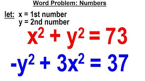 Algebra Ch 41: Solving Non-Linear System of Eqns. (9 of 10) Word Problem: Numbers