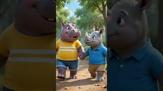 Friendship forever..#yedostihumnahitodenge #hippo #rhino please like and subscribe 🙏