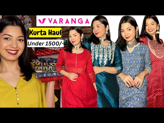 Buy Varanga Women's Synthetic Plain Kurta (KFF-VAR119116-S_Red_Small) at  Amazon.in