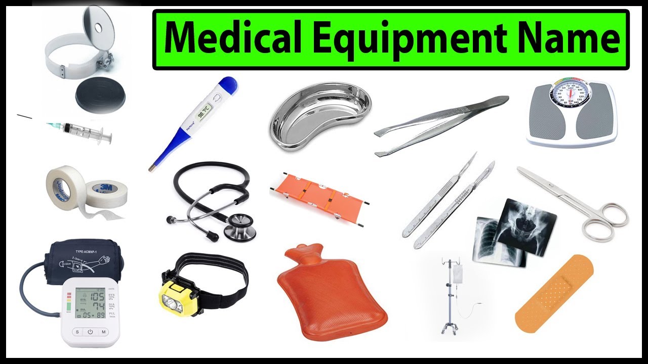 Medical and Doctor equipment name list with pictures. Medical