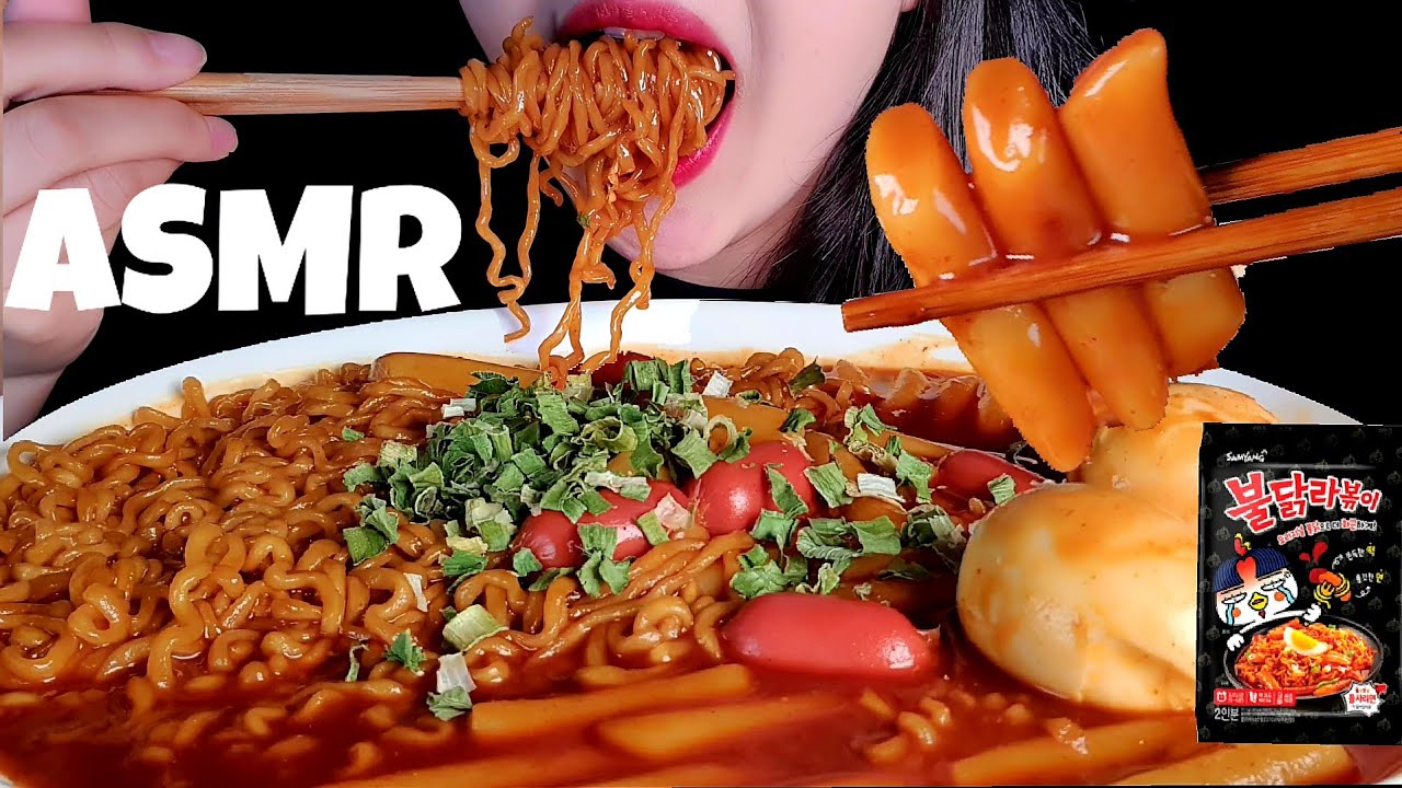 핵불닭 라볶이 먹방 ASMR 리얼사운드 🔥 ASMR NUCLEAR FIRE NOODLES & RICE CAKES (BULDAK RABOKKI) EATING SOUNDS