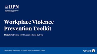 Workplace Violence Prevention Series - Module 4