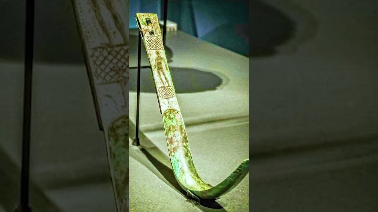 A bronze and silver strigil from Pompeii 