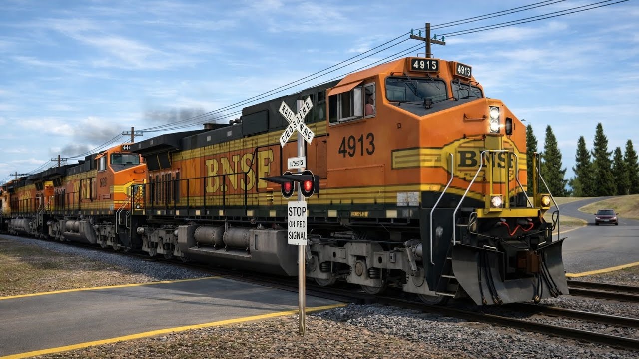 Trainz 2009 Gameplay - BNSF Coal Train and CSX TTX HP