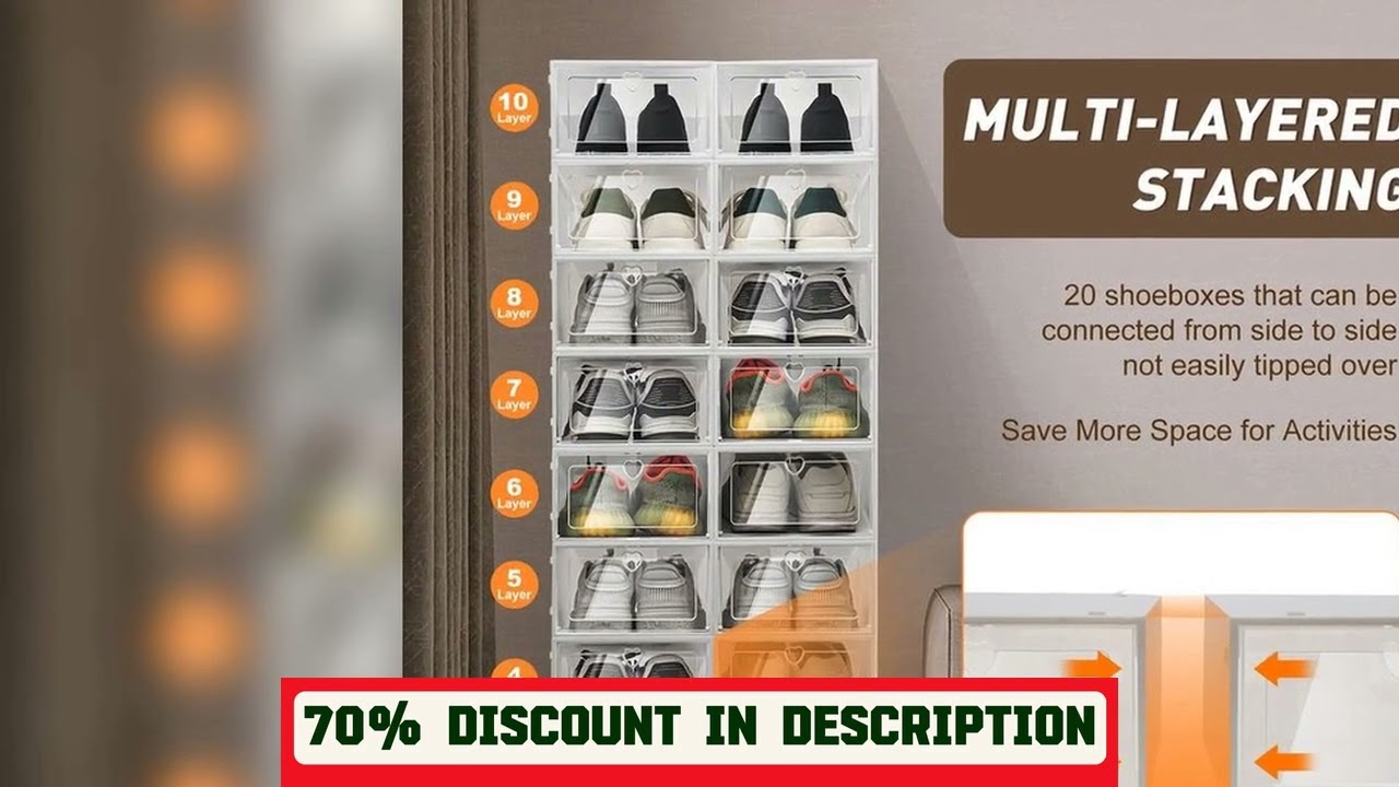 A must-have product! LOYALHEARTD 20Pack Foldable Shoe Box Organizer Stackable Clear Plastic Sneake