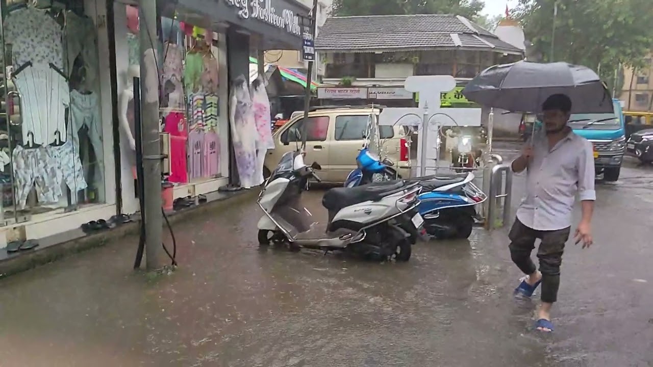Rainfall Slow Motion -  Rain Drops Falling in  Slow Motion Video