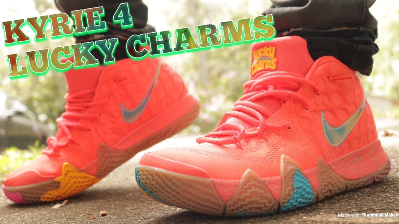 Nike Kyrie 4 Lucky Charms Review & Dope On Feet - YouTube