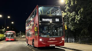 Full Route Visual. Route 104: Beckton Bus Station - Stratford | Enviro400 E189 SN61 BJJ